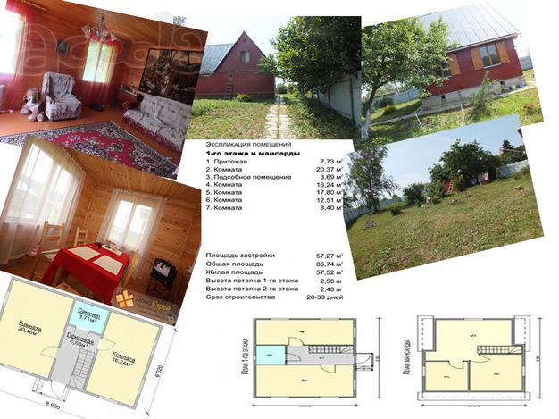 Собственник. Продам дом. Площадь застройки 57.27 Земля
